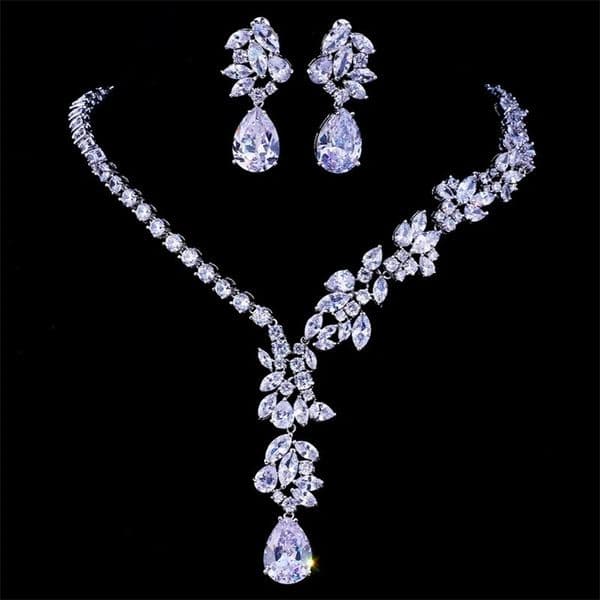Emmaya Unique Choker Necklace Stud Earrings Bridal Jewelry Sets Wedding Accessories Dropship 250409