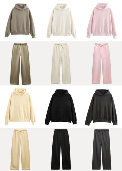 2025 AutumnWinter womens multicolor selection classic simple allinone hooded loose longsleeved hoodie sweatpants 250917