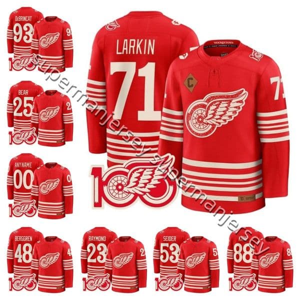 71 Dylans Larkins detroites hockey red wingsS Patrick Kane Alex DeBrincat Moritz Seider Simon Edvinsson Yzerman John Gibson Lucas Ray jersey new