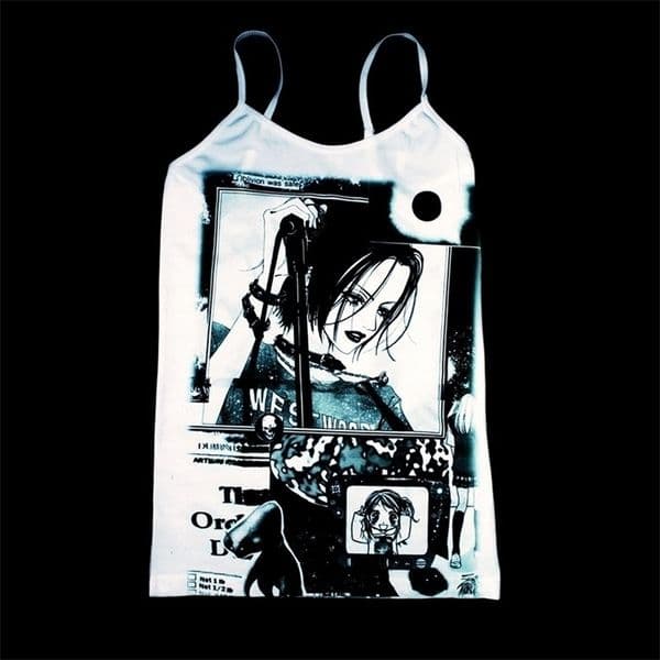 Dress Gothic Sexy Sleeveless Tank Tops Vintage Cute Grunge Streetwear Crop Tops Y2k style Clothes 90s Gothic Tank Cool girls 240327