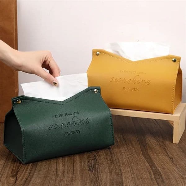 Tissue Boxes Napkins PU Leather Box Holder Car Container Toilet Paper Desktop Napkin Bedroom Dispenser 231101bj