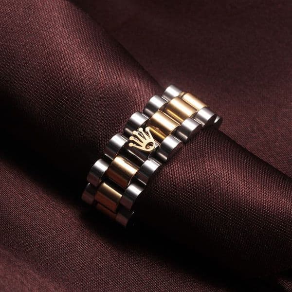 Men's Thick Heavy Duty Chain Ring Stainless Steel Masculine Hip Hop Cuban Link Jewelry Wedding Band for Men