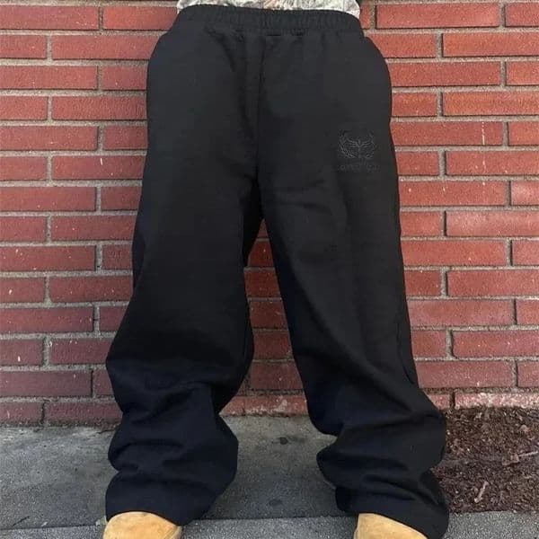 Harajuku Y2K pocket pants mens double waist sports pants streetwear camouflage pattern trend casual unisex wide leg pants 241227