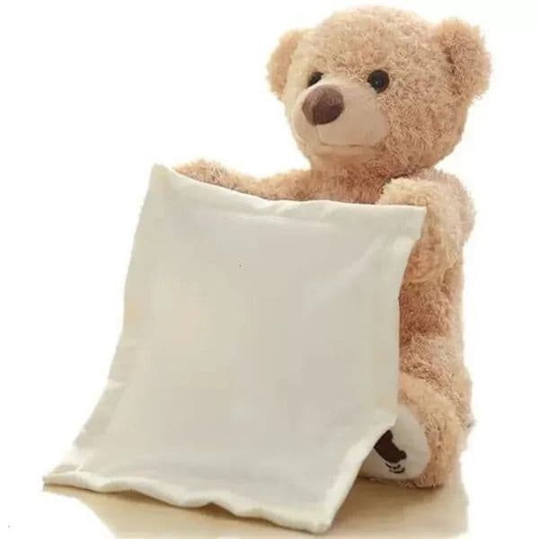 30CM Cute Plush Bear Hide and Seek Animated Stuffed Animal Talking Bear Shy Bear Birthday Gift for Kids Birthday Gift 250227