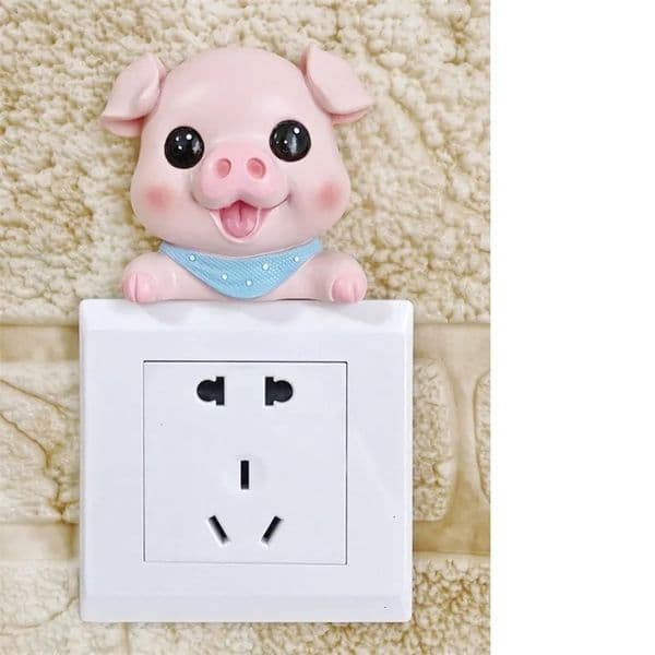Switch Stickers For Pigs Switch Decoration Subsidies Resin 3d Three-dimensional Lovely The Chinese Zodiac Animal Modern Socket 240530