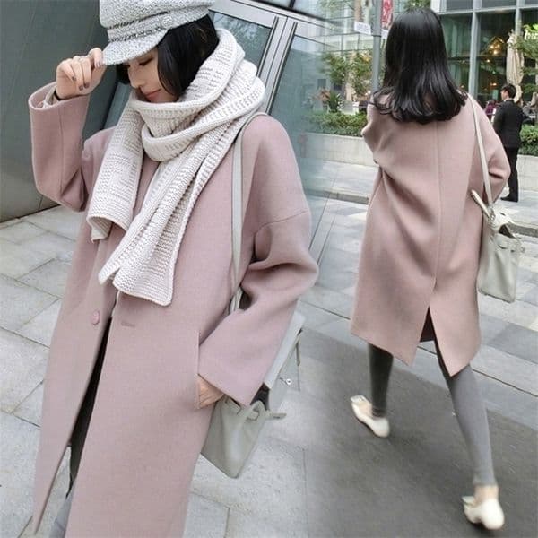 Women Clothes Long Women Winter Long Coats Pink Warm Coat Korean Style Plus Size Womens Clothing Fashion The New T200114