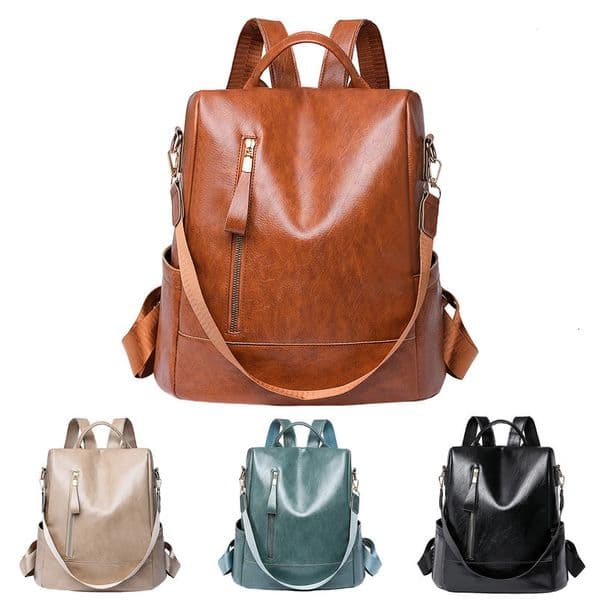 Ship from US Womens backpack leather textured large capacity dualuse monkey with belt sports school bag 250227FBB