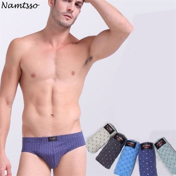 all cotton underwear ultralarge size mens briefs male Fashion printing color underpants Boxed underwear T200511