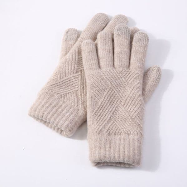 Fingerless Gloves Female Winter Warm Knitted Full Finger Gloves Men Solid Woolen Touch Screen Mittens Women Thick Warm Cycling Driving Gloves H46 230113