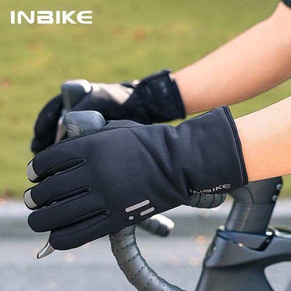 INBIKE Winter Bicycle Gloves Wool Touch Screen Warm Bicycle Riding Gloves Suitable for Women Windproof Bicycle Accessories 240906