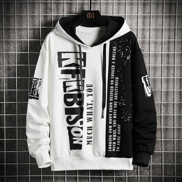 Hoodies for Men Letters Print Hooded Sweatshirts Oversized Hoodie Mens Streetwear Fashion Pattern Sweatshirt Pullovers Men 210720