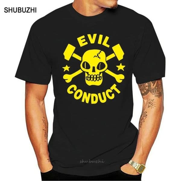 Evil Conduct TShirt Oi Punk Streetpunk Skull SXXL Mens Shirts Short Sleeve Trend Clothing colour jurney Print funny Cotton 240409