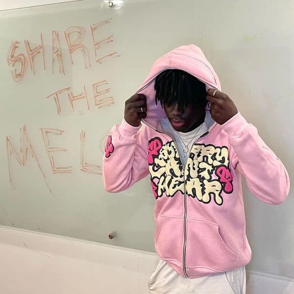 Harajuku Jacket Letter Print Coat Men Women Jackets pink Zip Hooded Sweatshirt Oversized Longsleeved Zipper Top Casual Hoodies 240318