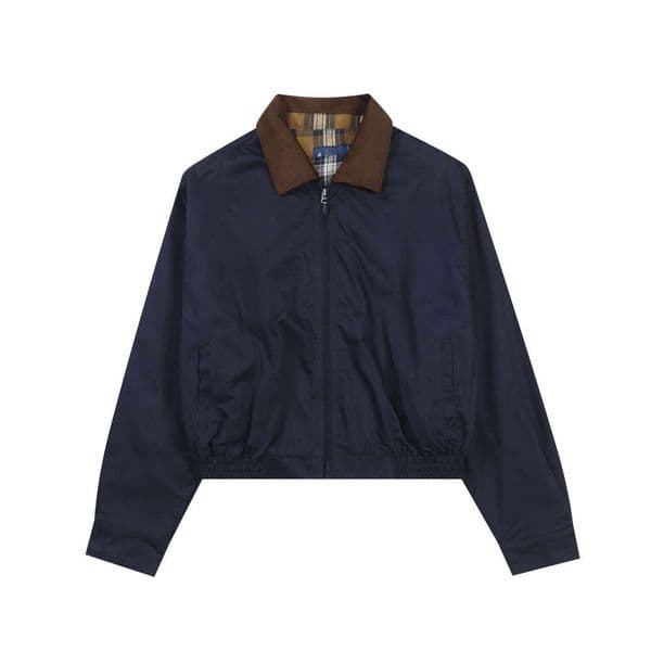 Embroidered American Style Jacket for Men and Women, Turn-Down Collar, Color Block, Unisex