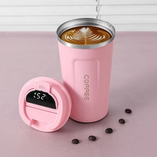 Water Bottles 12oz Thermos Coffee Traval Mug With Temperature Display Insulated Cup To Go Leak Proof Bottle for Car 380510ml 221130