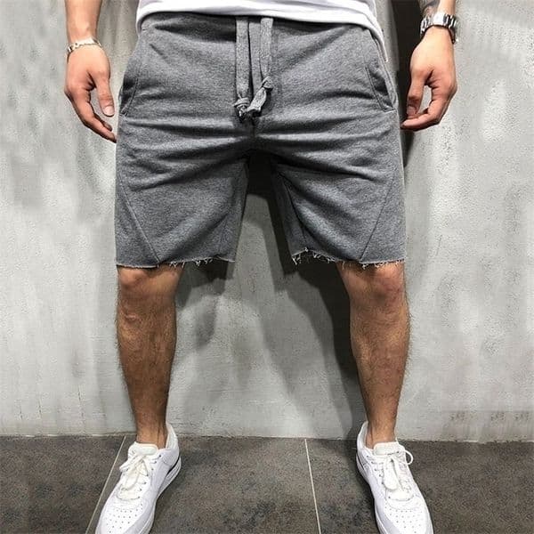 Men Shorts Wild Style Solid Color Ripped Short Pants Jogger Workout 220614