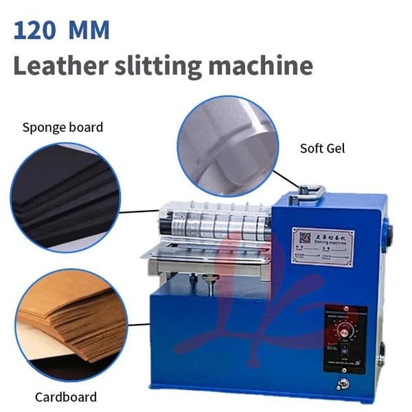 Leather Slitting Cutting Machine Edge Folding Laminating Splitter Belt Paper Product Vegetable Tanned Cutter 12mm Width 220V