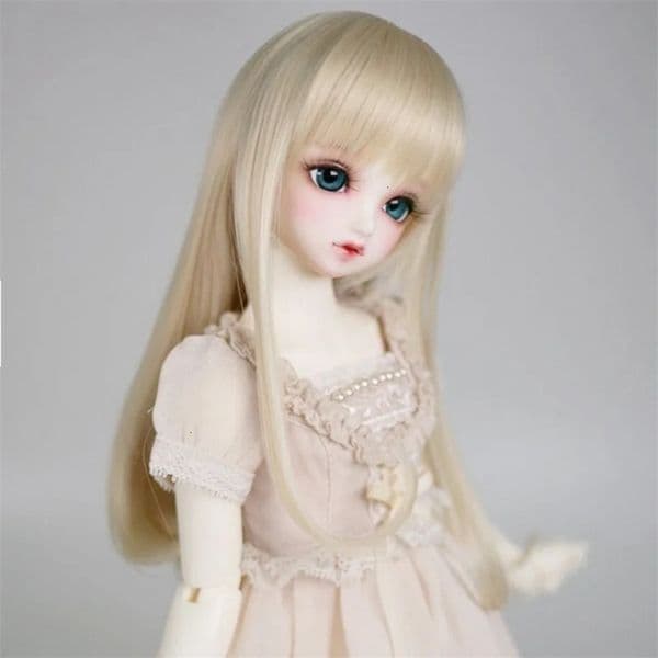 1/3 1/4 1/6 Bjd wig accessory for 60cm doll lamp golden long hair with bangs dressing up as a DIY toy for girls 240507bj
