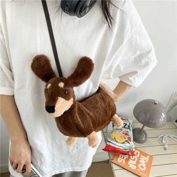 Cartoon Bag Plush Cute Puppy New Shoulder Bag Cute Plush Crossbody Bag Women Childrens Bag Z250924