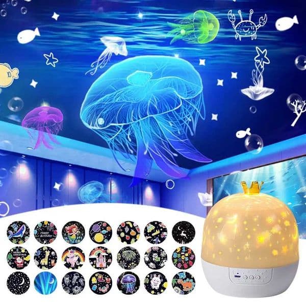 Star Projector with Music Rotatable Crown Night Light 1521 Projection Theme Atmosphere Light 3 Light Modes for Kids Room X250924