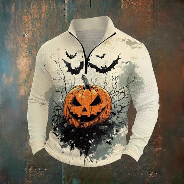2025 New Halloween Sweatshirt Autumn Winter Long Sleeve Loose Casual Men's Clothing