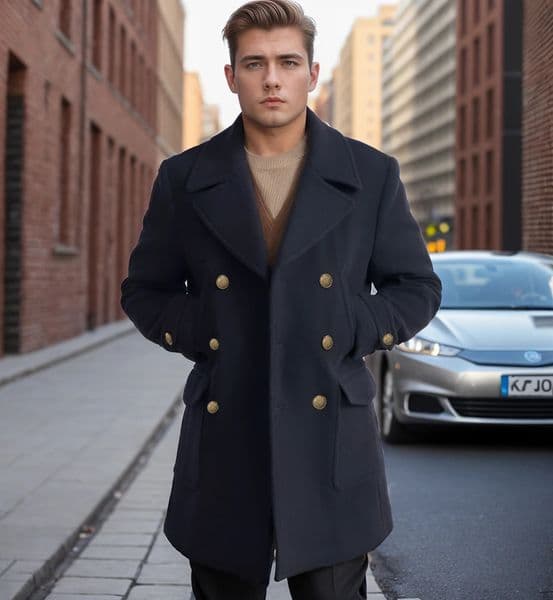 Cross border British style mens mid to long length long sleeved coat for autumn and winter mens warm jacket 250917Z