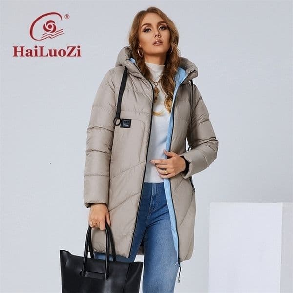 Womens Down Parkas HaiLuoZi Winter Womens Jacket Long Thick Cotton Big Pockets Ladies Coat Fashion Cversize L4XL Female Casual Coats 6896 220902