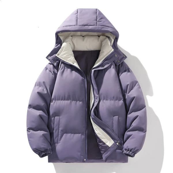 Korean Fashion Winter Men Hooded Parkas Casual Outdoor Windproof Clothing with Hood Thickened Warm Cotton Jacket for 241120