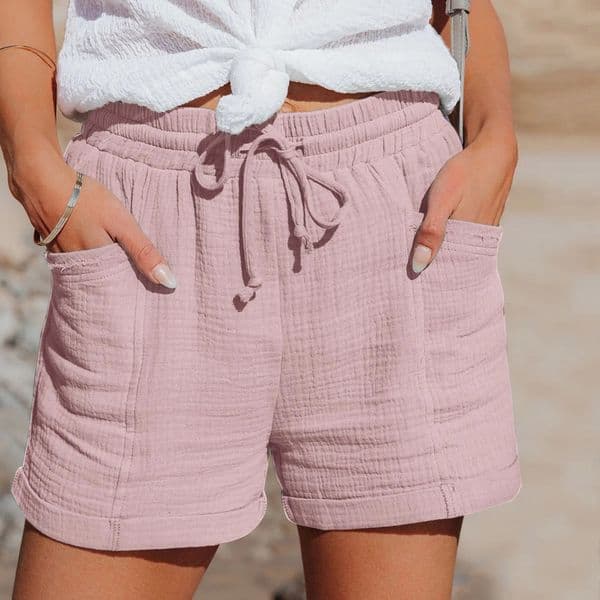 Summer Cotton Linen Casual Shorts Ladies Fashion Home Streetwear Beachwear Women Basic Short Pants Sports Trousers 240428