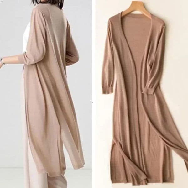 Spring Summer Sun Protection Clothing Women Long Cardigan Female Knitted Sweater Coat Jacket Ladies Shawl Outerwear 240713