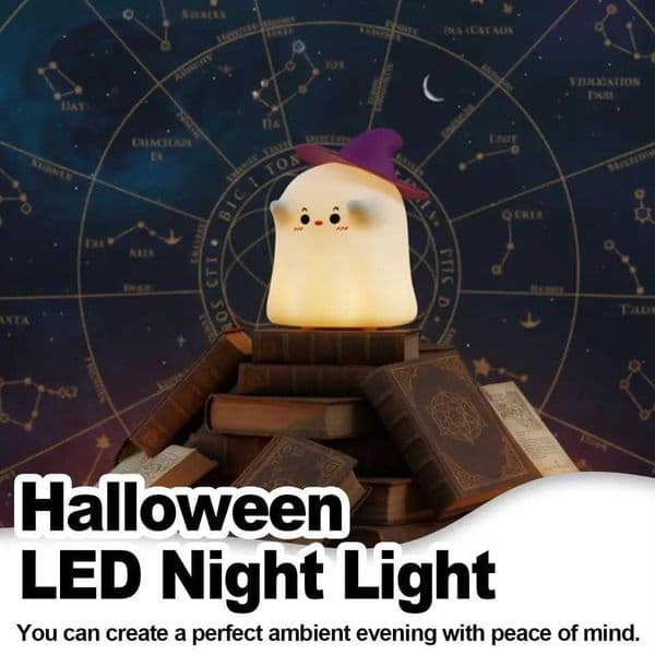 Rechargeable Halloween Led Night Light Lamp For bedroom Cute Squishy Portable Kids Bedside For kids Silicone Novelty Lights Soft X250924