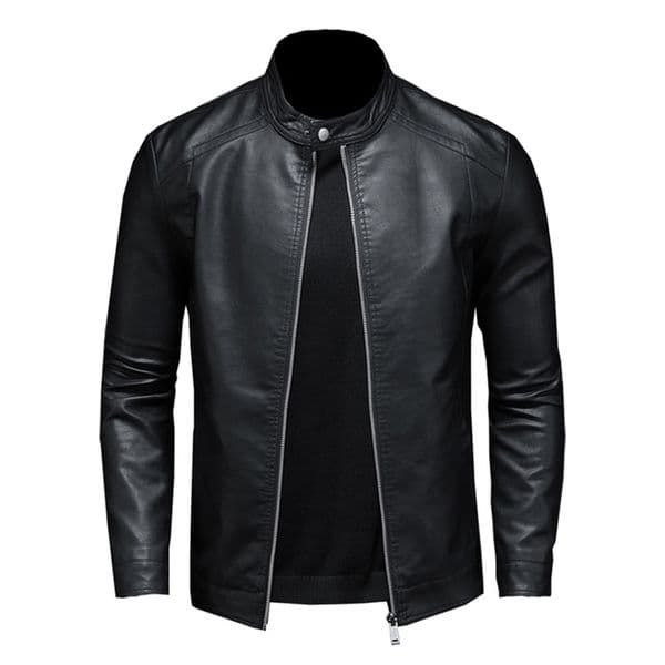 Large size autumn fashion trend coats men's style slim stand-up collar motorcycle leather jacket men's PU leather jacket 5XL 211222