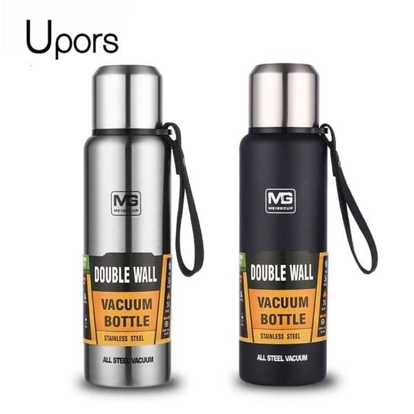 Water Bottles UPORS Large Capacity Stainless Steel Thermos Portable Vacuum Flask Insulated Tumbler with Rope Thermo Bottle 50070010001500ml 221008