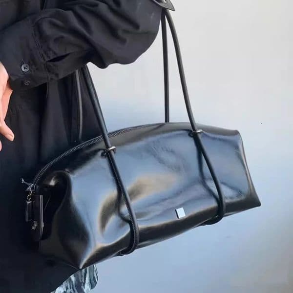 Women Stylish Armpit Bag Large Capacity PU Boston Pillow Fashion Shoulder Solid Color Zipper Closure for Vacation Party 240817