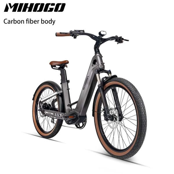 Electric Bicycle MIHOGO Air Carbon Fiber Frame 26" 750W Motor 48V 19.2AH Battery Max Range 120Miles Load 290Ibs Net Weight 55Ibs US Stock