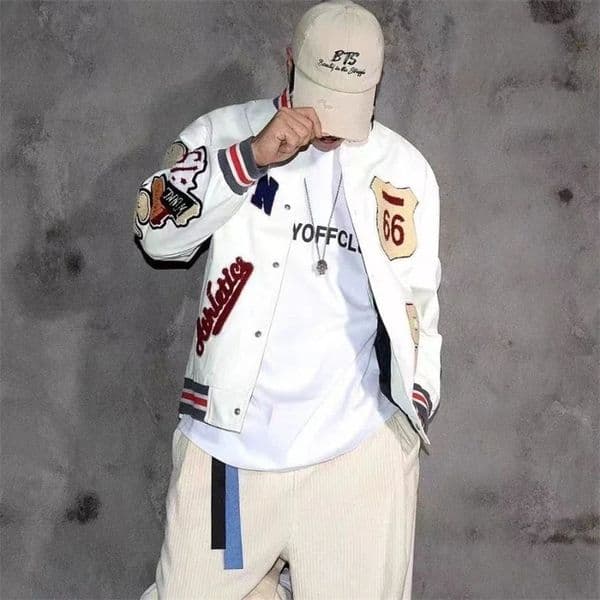 Men Autumn Multi-letter Embroidery Baseball Uniform Retro Leather Jacket Coat Spring Male Fashion Casual High Quality Clothing 240105