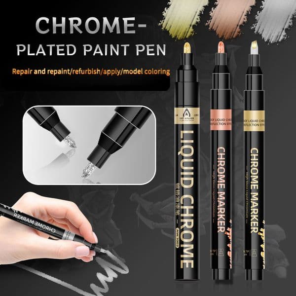 Bestseller Gold Chrome Plated Marker Mirror Metal sier Paint am Plastic Model Nail Art TouchUp Pen ddmySat