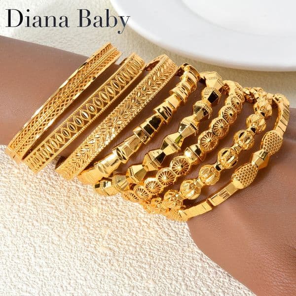 7MM Dubai Gold Bracelet Serpentine Geometry Hard Suitable for Women India Italy Handmade Jewelry Hip Hop Style 240912