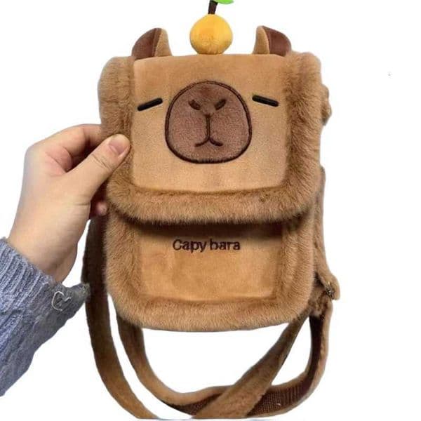 New Capybara Plush Shoulder Bag Hairy Edge Orange Capibara Crossbody Bag Small and Exquisite Phone Bag Makeup Bag Girl Gift Z250924