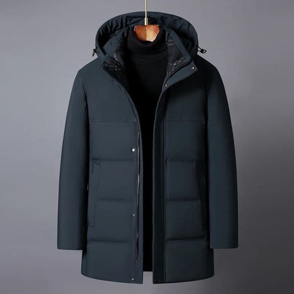 Mens Winter Down Jacket Casual Middle aged and Elderly Mens Inflatable Jacket Winter Thick Warmth Plus Size Feather Park 241122