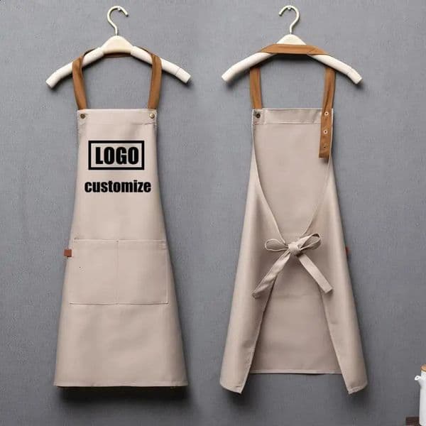 Customized apron personalized signature mens and womens kitchen home chef baking school clothing pocket adult bib restaurant salon 240913
