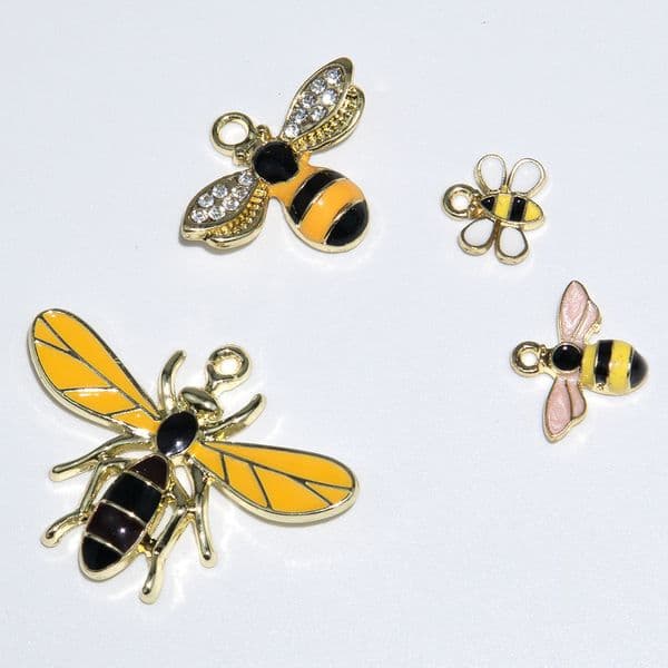 DIY Jewelry Accessories Insect Alloy Oil Drop Bee Inlaid Dia Pendant Handmade Bracelet Necklace Earring Materials