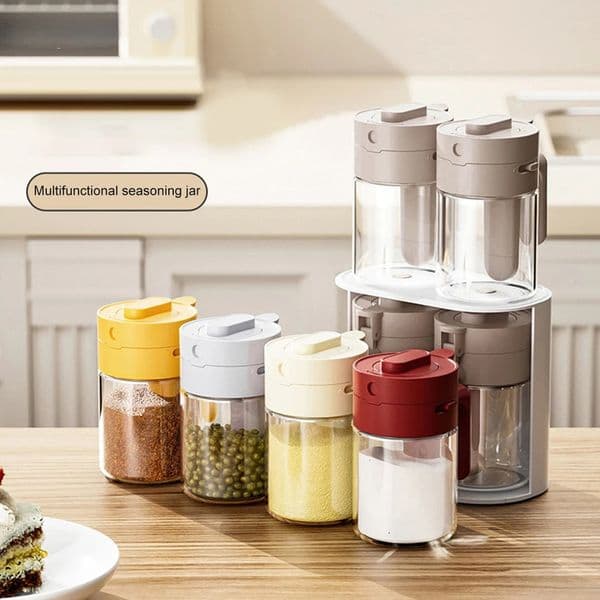 Cooking Activities Kitchen Storage Compact Seasoning Storage Clear Glass Seasoning Jar Seasoning Box For Cooking 250304