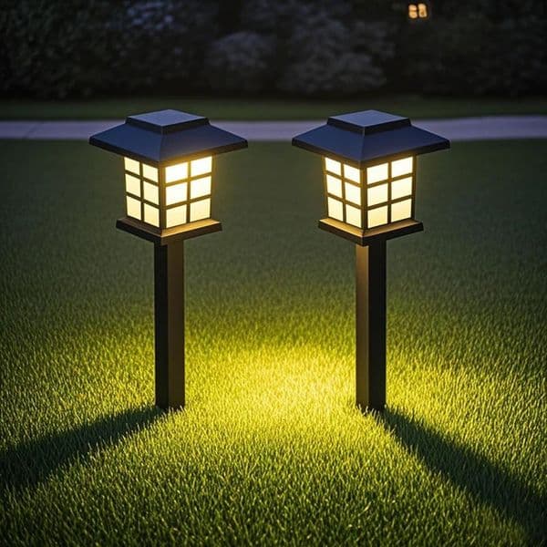 2Pcs Outdoor LED Solar Lights Solar Powered Garden Lamp Waterproof For Yard Patio Lawn Pathway Walkway Decoration Lighting 250528