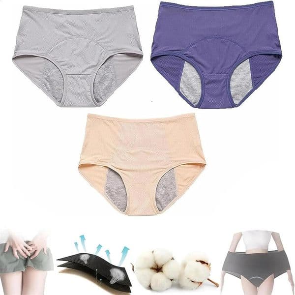 3 piecesset of leak proof womens underwear Everstems cotton 240815