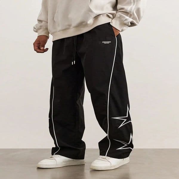 Mens straight leg pocket print cargo pants loose casual outdoor mens work hiking fishing 250228