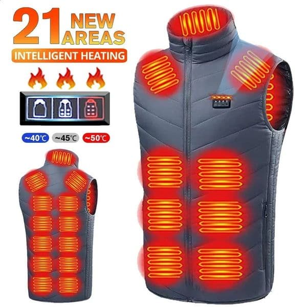 2117 zone heating vest mens electric jacket Usb infrared clothing body warm winter 240926
