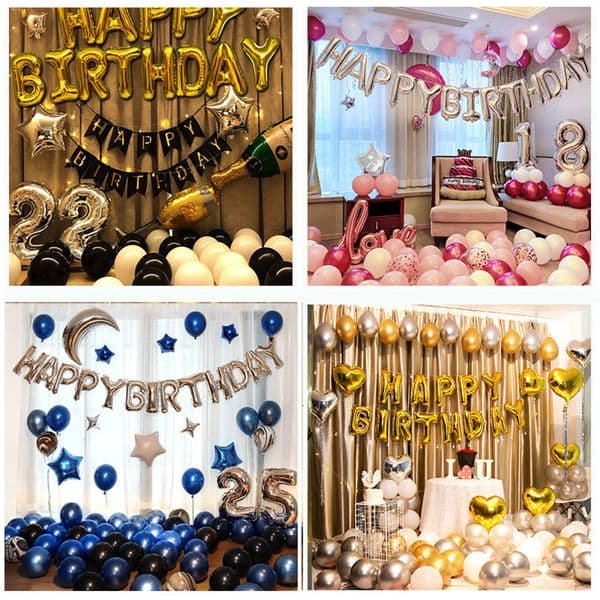 Adult Birthday Balloon Letter Balloons Ins Scene Setup Decoration Children's Theme Party Set