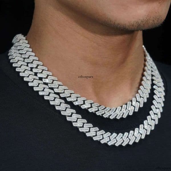 Necklace Jewelry Cuban Link Chain Custom Vvs Moissanite 20MM Rhombus Iced Out Sterling Sier Pass Dia Test Hip Hop Chains for Men Jewelery aaa aaa