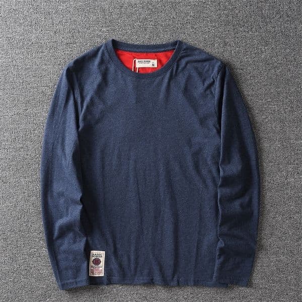 Men's T-Shirts Size men's long sleeve comfortable bottoming shirt pure cotton washed sanding solid color T-shirt casual fashion multicolor 230512